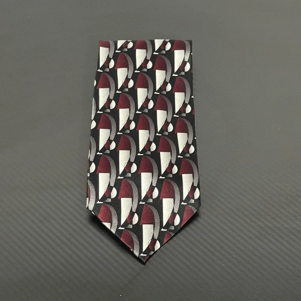 Mosaic Men's Silk Tie Geometric Patterns Handmade 100%‎ Silk - 4